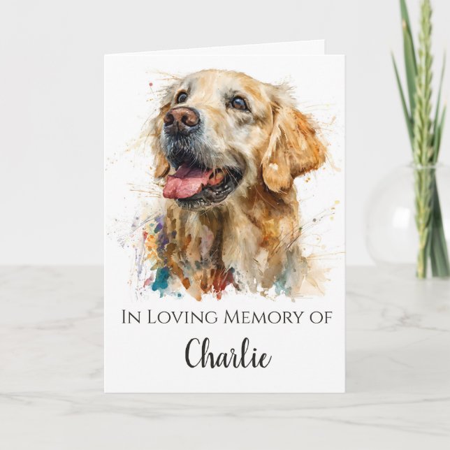 Carte de condoléances pour perte de Golden Retriev (Devant)