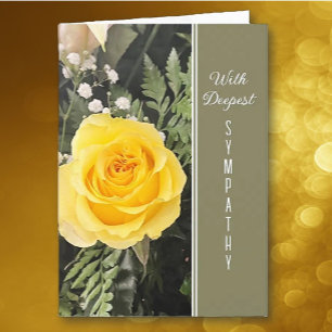 Carte de condoléances rose jaune de profonde sympa