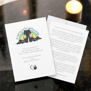 Carte de condoléances simple pour chien noir Pont 