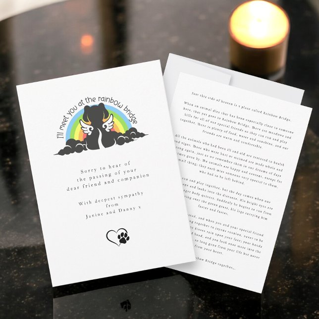 Carte de condoléances simple pour chien noir Pont  (Créateur téléchargé)