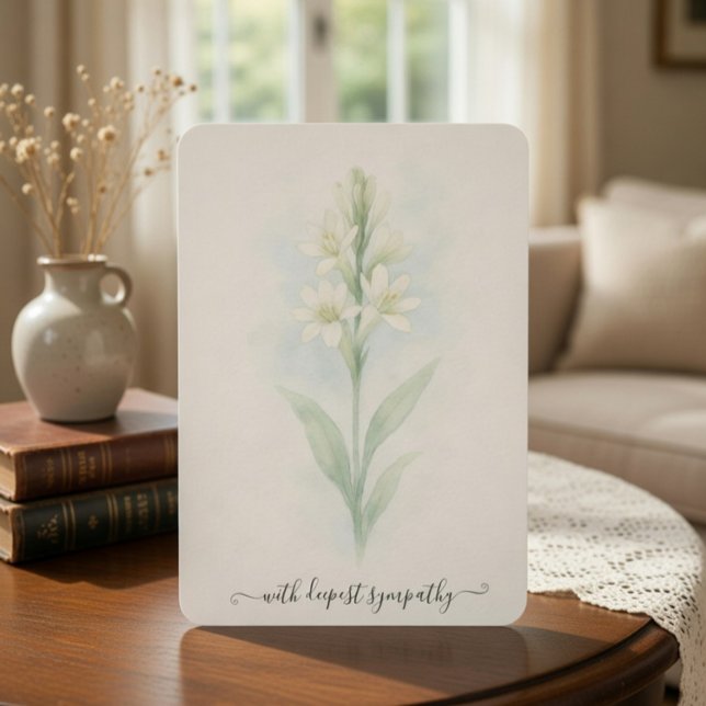 Carte de condoléances Tuberose Aquarelle  (Créateur téléchargé)