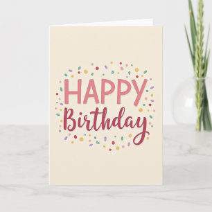Carte de Confettis d'Anniversaire Douce