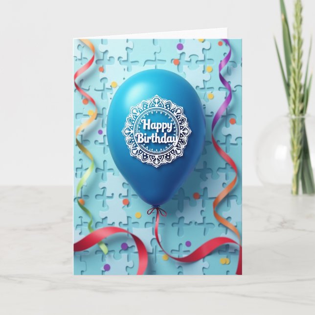 Carte de Confettis d'Anniversaire Lumineuse (Devant)