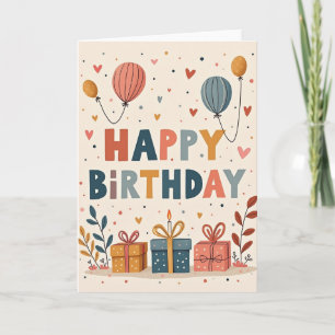 Carte de Confettis d'Anniversaire Pastel