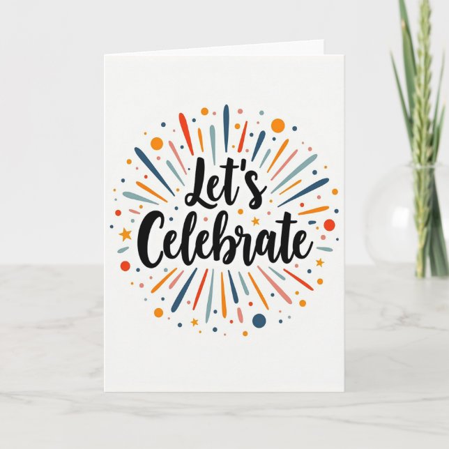 Carte de confettis joyeux explosant (Devant)