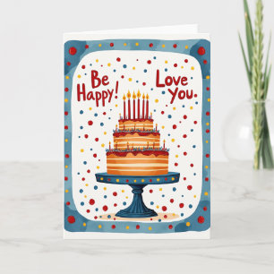 Carte de Confettis pour Gâteau d'Anniversaire