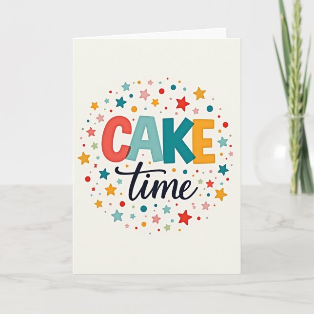 Carte de Confettis pour l'Heure du Gâteau (Devant)