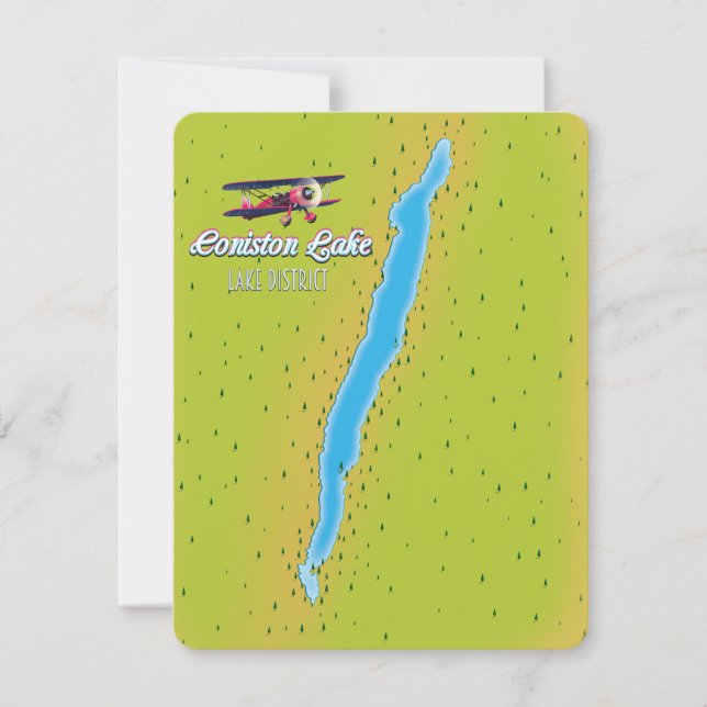 Carte de Coniston Water, district lacustre, Anglet (Devant)