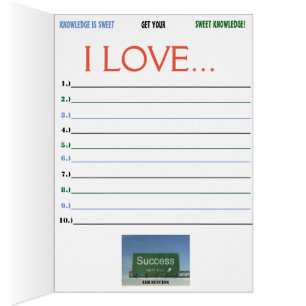 CARTE DE CONNAISSANCE SUCRÉE