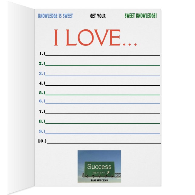 CARTE DE CONNAISSANCE SUCRÉE (Intérieur (Droit))