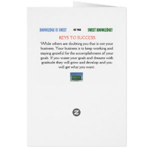 CARTE DE CONNAISSANCE SUCRÉE