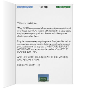 CARTE DE CONNAISSANCE SUCRÉE