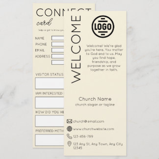 Carte de connexion d'église beige minimaliste