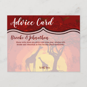 Carte de conseil 4,25 x 5,5 Girafe Safari Afrique