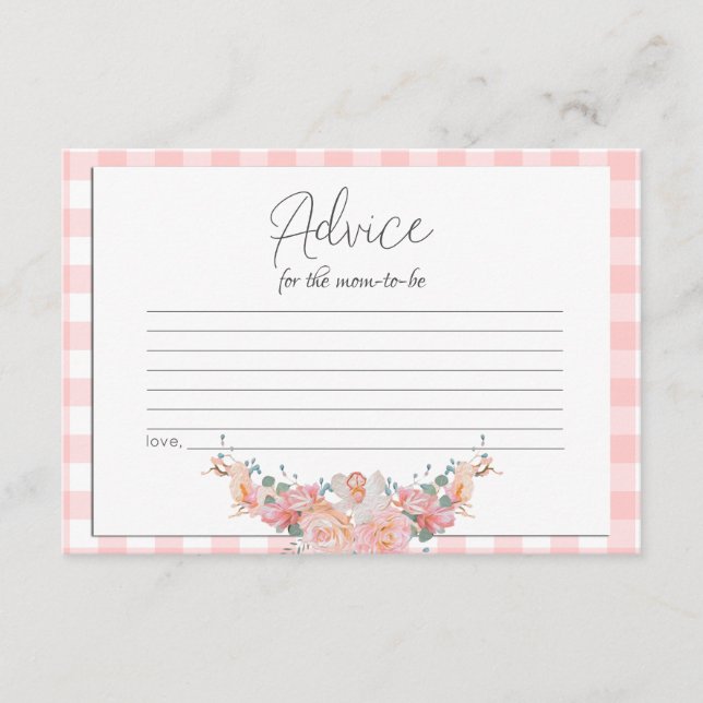 Carte de conseil baby shower | BABY SHOWER BOHO Co (Devant)