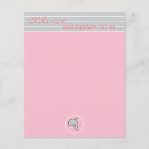 Carte de conseil baby shower "Dauphin rose/gris"