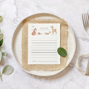 Carte de conseil Baby shower de bois mignonne