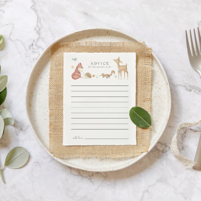 Carte de conseil Baby shower de bois mignonne (Créateur téléchargé)