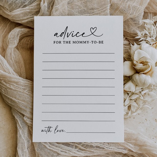 Carte de conseil Baby shower de script moderne (Créateur téléchargé)