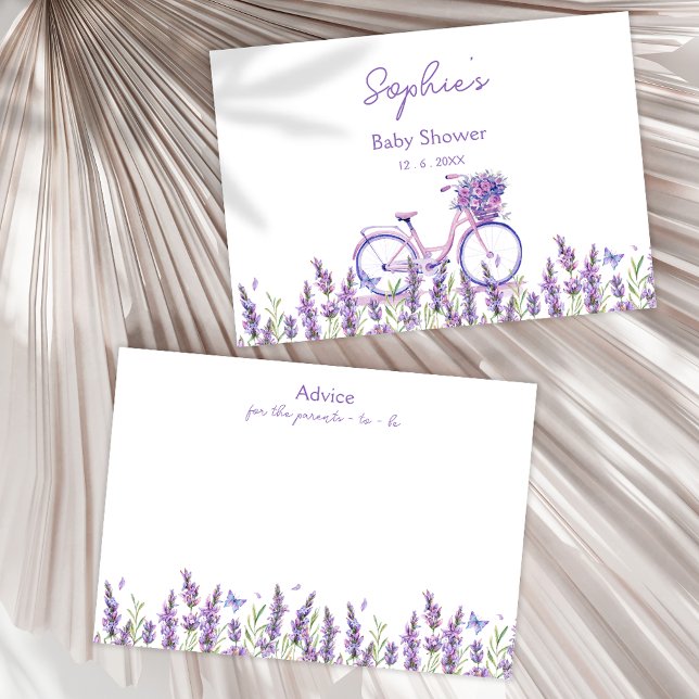 Carte de conseil Baby shower de vélos Floral Laven (Créateur téléchargé)