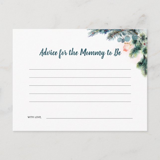 Carte de conseil Baby shower d'hiver (Devant)