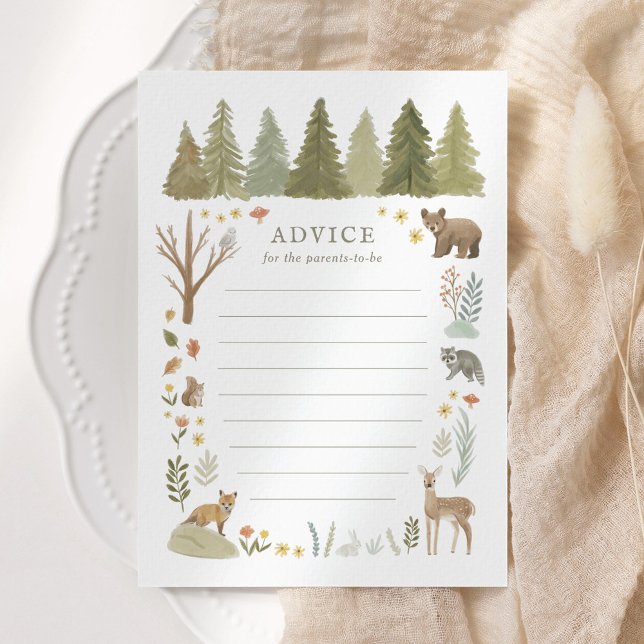 Carte de conseil Baby shower Woodland (Créateur téléchargé)