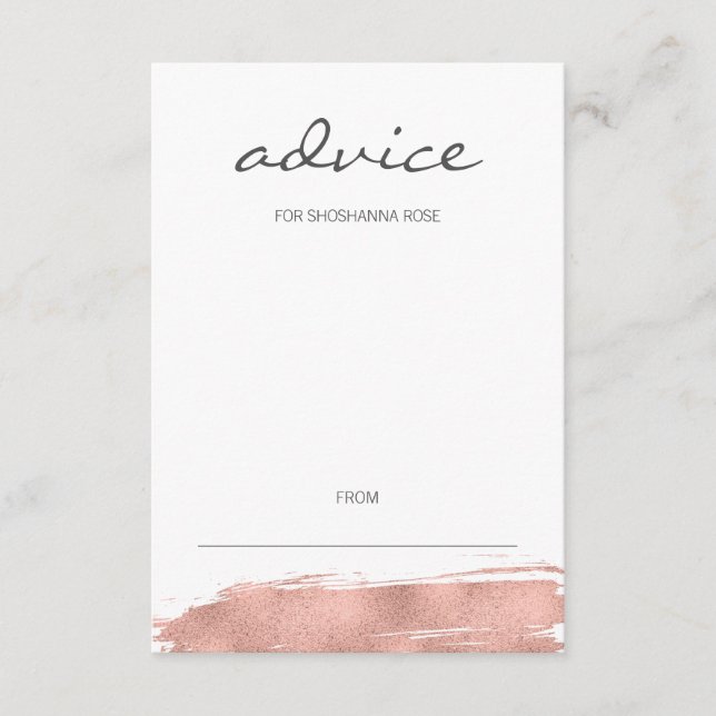 Carte de conseil Bat mitzvah rose Gold (Devant)