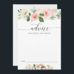Carte de conseil Blushing Blooms pour Mariée et Sa<br><div class="desc">Demandez à vos invités mariages de partager leurs conseils pour les jeunes mariés avec cette carte Blushing Blooms assortie. Modifiez facilement avec vos noms.</div>