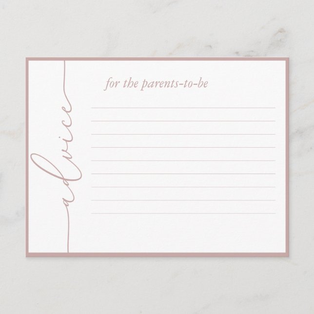 Carte de conseil de Baby shower minimaliste modern (Devant)