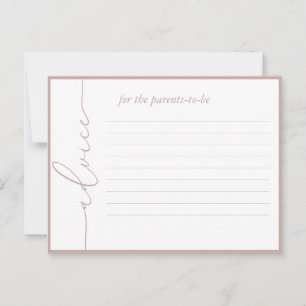 Carte de conseil de Baby shower minimaliste modern