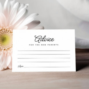 Carte de conseil de Baby shower minimaliste pour l
