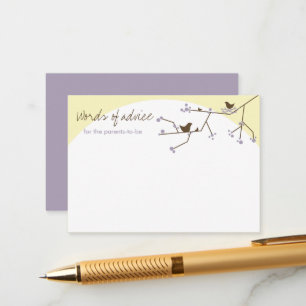 Carte de conseil de jeu pour la famille des oiseau