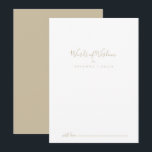 Carte de conseil de mots Mariages or de sagesse<br><div class="desc">Cette carte de conseil de sagesse mariage en or est parfaite pour un mariage moderne. Le design sobre et élégant présente une typographie de script classique et sophistiquée en or. Ces cartes sont parfaites pour un mariage, une douche nuptiale, un baby shower, une fête de remise de diplômes et plus...</div>