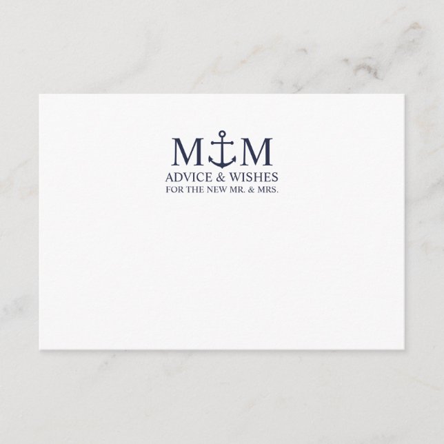 Carte de conseil des Mariages d'Ancre bleu marine (Devant)