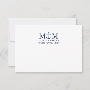 Carte de conseil des Mariages d'Ancre bleu marine