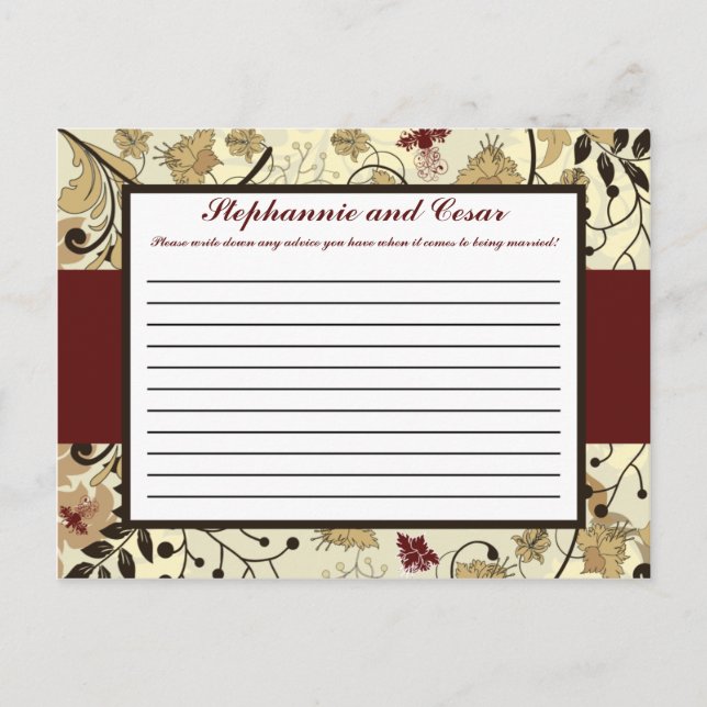 Carte de conseil écrit Automne Floral / Branches n (Devant)