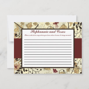 Carte de conseil écrit Automne Floral / Branches n