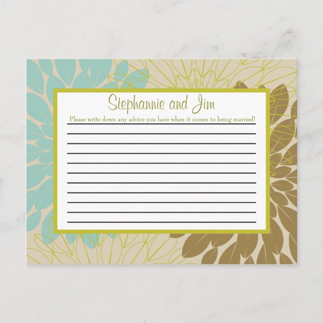 Carte de conseil écrit Floral Burst (Devant)