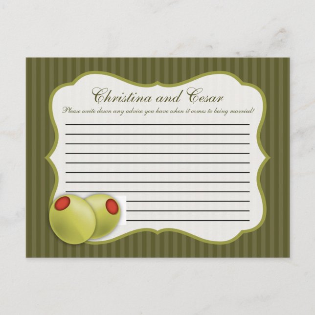 Carte de conseil écrit Martini Olives Grandes vert (Devant)