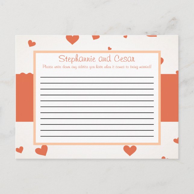 Carte de conseil écrit Pingouin Amour / Coeurs Pêc (Devant)