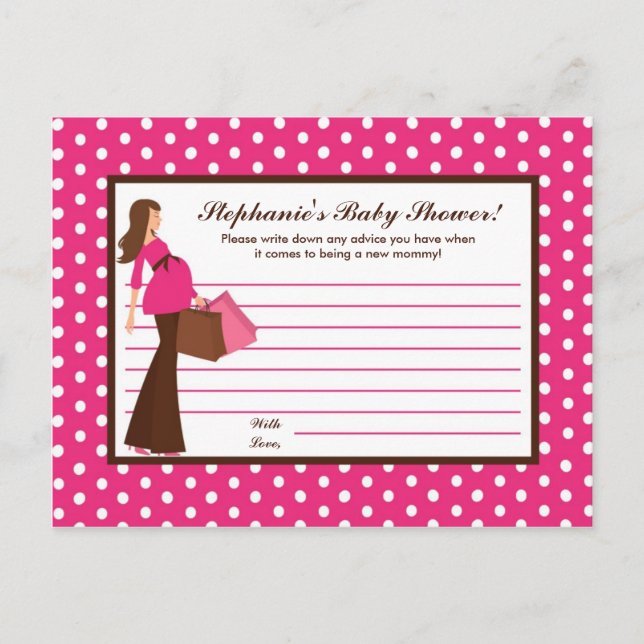 Carte de conseil écrit Pink Mod Maman Pois (Devant)