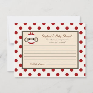 Carte de conseil écrit Red Sock Monkey