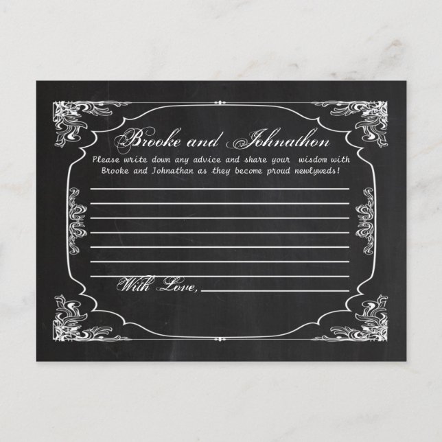 Carte de conseil écrit Vintage Chalkboard moderne (Devant)