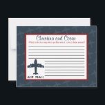 Carte de conseil écrite Avion vol bleu/rouge vol<br><div class="desc">Ces adorables Cartes de Conseils Écrits sont un complément parfait à tout Mariage. Il vous suffit de remettre ces cartes à vos invités, ainsi que des stylos Sharpie à pointe fine. Vos invités peuvent alors noter tous les conseils qu'ils ont pour la nouvelle mariée et mariée. Ils sont imprimés à...</div>