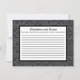Carte de conseil écrite Black Grey Formal Gothic P