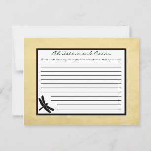 Carte de conseil écrite Cattail/Dragonfly Silhouet