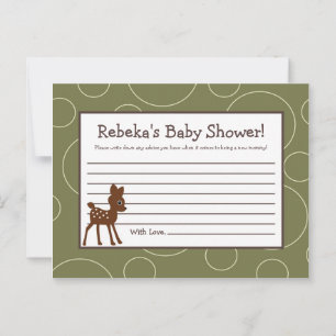 Carte de conseil écrite Forrest Animal Owl Deer Bi