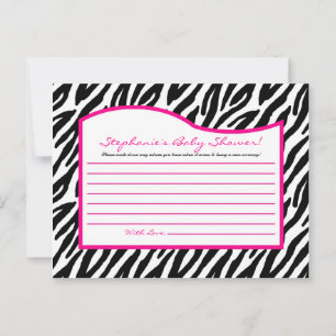 Carte de conseil écrite Hot Pink Zebra Print