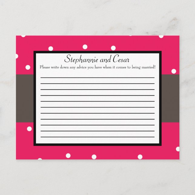 Carte de conseil écrite Hot rose/Black Giraffe Lov (Devant)