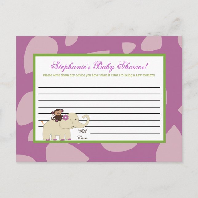 Carte de conseil écrite Jacana Purple Animaux (Devant)